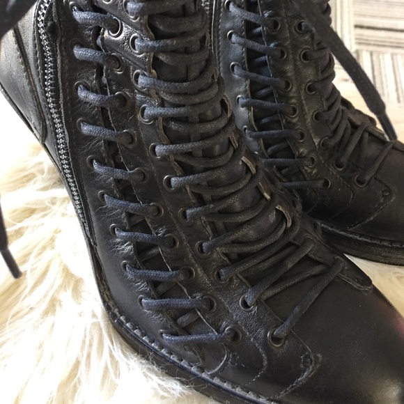 ann demeulemeester triple lace boots